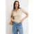 TRENDYOLMİLLA Dames Beige Effen Kort Getailleerd Blouses