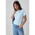 TRENDYOLMİLLA Dames Blauw Grafisch Kort Regular fit T-shirts