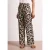 Street One Dames High Waist broek met Wide Legs en leoprint in Beige