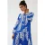 Bedrukte Lange Mouw Viscose Maxi Jurk