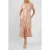 French Connection Demetra Drape Button Frnt Dres Peach Nectar Multi