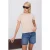 TRENDYOLMİLLA Dames Beige Grafisch Kort Regular fit T-shirts
