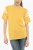 Katoenen T-shirt met ronde hals en contrasterende band in geel