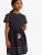 love & roses Jurk  navy / petrol / lichtroze