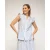 Gestreepte blouse met borduursels en kantdetail met ruches aan de mouwen