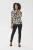 Blouse met korte mouwen Regular fit Grey Leopard Print