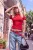TRENDYOLMİLLA Dames Rood Effen Kort Getailleerd Blouses