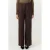 YAS wide leg pantalon met linnen – donkerbruin