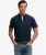 Klassiek Katoen-linnen Korte Mouw Grandad T-shirt Blauw