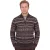 Fynch Hatton Half zip bruin patroon gebreid met print