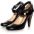 Giuseppe Zanotti, zwarte lakleren pumps met bronskleurige hak,