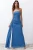 TRENDYOLMİLLA Dames Blauw Effen Maxi Mouwloos Diploma-uitreiking / Gala A-lijn Avond & Gala Jurk