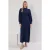 Marineblauwe, rechte, lange casual/dagelijkse relaxte hijabjurk voor dames