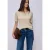 Street One Dames Basic shirt met korte mouwen in Beige