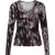Abstracte top met lange mouwen en V-hals – Modern, elegant en moeiteloos stijlvol