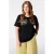 MS Mode T-shirt met borduursels Plus Size – zwart