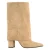 Graceland suèdelook laarzen met blokhak – beige