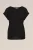 WE Fashion – Dames T-shirt met open structuur – Regular fit – Zwart –