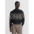 Bugatti Herren Trui met col van wolmix en jacquard