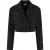 Malelions Women Cropped Pinstripe Blazer | Black
