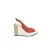 Rode Leren Wedge Sandalen Slingback Stijl
