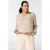 MS Mode gebreide trui met ruches – beige