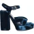 Jil Sander Chunky Sandalenhakken in Blauw Fluweel