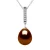 BARETTE zoetwater parel sieraden 9-10 mm Chocolate 925