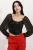 Geribbelde Rits Cropped Blouse met Vierkante Kraag