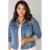 Base Level Curvy spijkerjasje Yamila met stretch mid blue