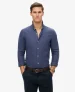 Superdry Mannen Linnen Vacation Overhemd met Borduursel Blauw