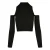 Urban Classics Dames/Dames Ribgebreide Schouderuitsnijdingen Top met Lange Mouwen (Zwart)