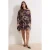 Trendyol Curve Dames Bruin Bloemen Kort / Mini Lang Casual Skater Grote maten Jurk