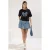 TRENDYOLMİLLA Dames Zwart Geborduurd Kort Regular fit T-shirts