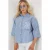 Gestreepte Poplin Blouse met Borduurwerk