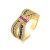 Luxenter ring in metaallegering en multicolor zirkonia, afgewerkt in 18k geelgoud – Alnis