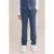 WE Fashion slim casual broek donkerblauw melange