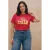 VERO MODA CURVE T-shirt met tekst – rood