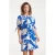 Smashed Lemon Blauw en wit korte jurk met abstracte bloemenprint |
