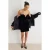 TRENDYOLMİLLA Dames Zwart Effen Kort / Mini Lang Stijlvol/Avond Bodycon Jurken