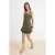 TRENDYOLMİLLA Dames Kaki Effen Kort / Mini Mouwloos Skater Jurken