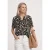 Blouse shirt met gespleten hals en print