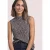 Mesh-top met col en print
