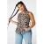 MS Mode fitted blousetop met panterprint Plus Size – bruin