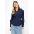 TRENDYOLMİLLA Dames Donkerblauw Effen Lang Getailleerd Overhemden
