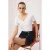 TRENDYOLMİLLA Dames Ecru Effen Kort Getailleerd T-shirts