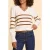 ICode Ecru Knit Sweater With Camel Stripes