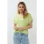 EsQualo Sweater Batwing V-neck Lurex Apple Green