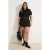 Trendyol Curve Dames Zwart Hartjes Kort Regular fit Grote maten Blouses