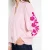 LOLALIZA gestreepte blouse met borduursels – roze/ecru